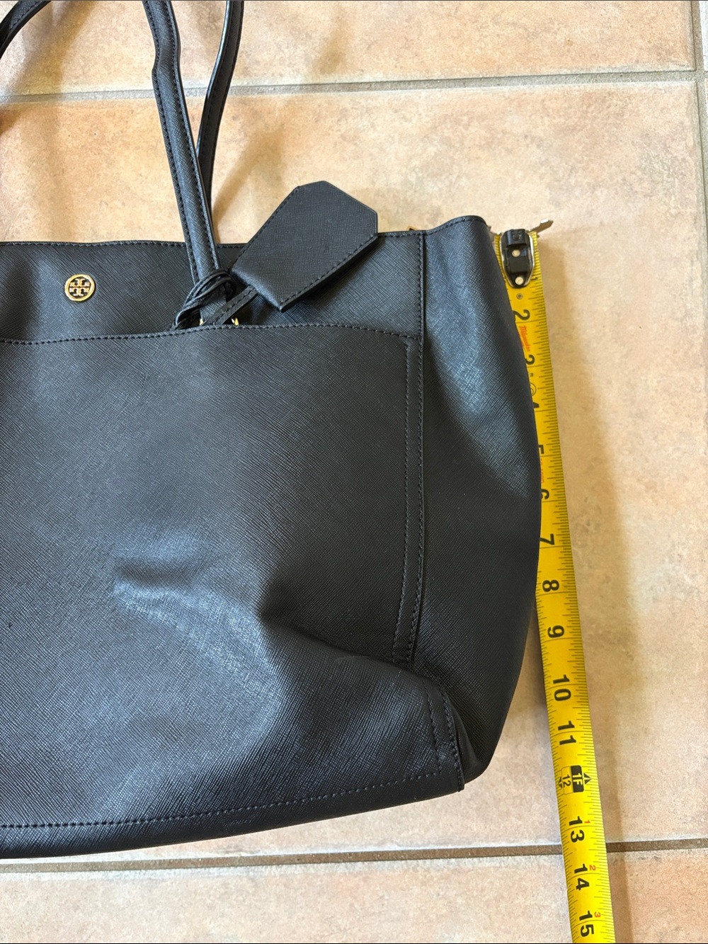 Tory Burch Black Leather Tote - Picture 8 of 9